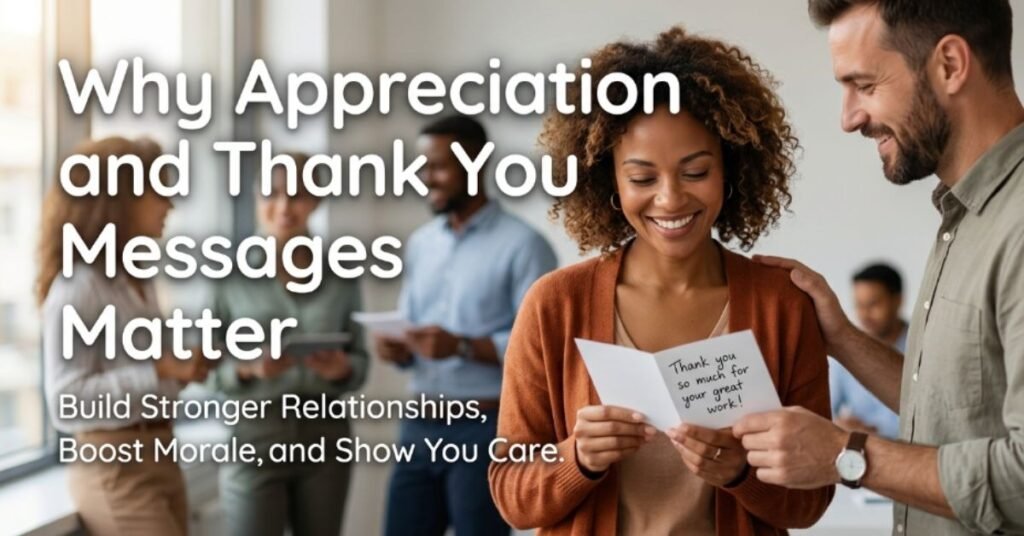 Why Appreciation and Thank You Messages Matter
