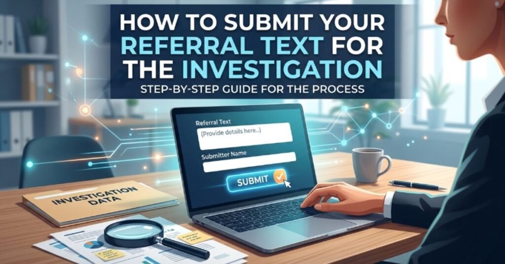How to Submit Your Referral Text for the Investigation