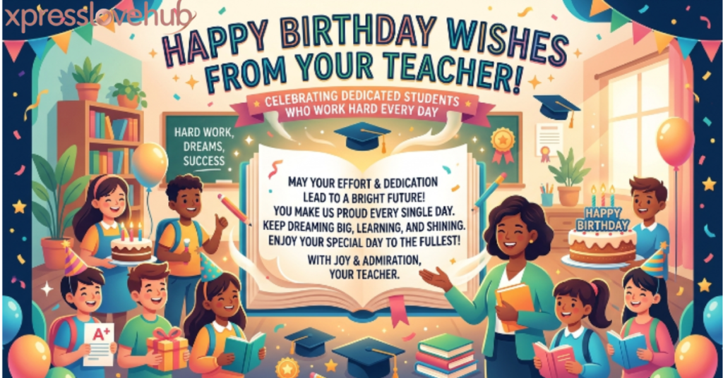 Birthday Wishes From a Teacher for Students Who Work Hard Every Day