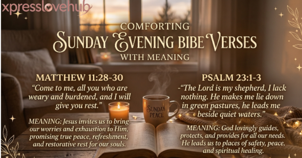 Comforting Sunday Evening Bible Verses with Meaning