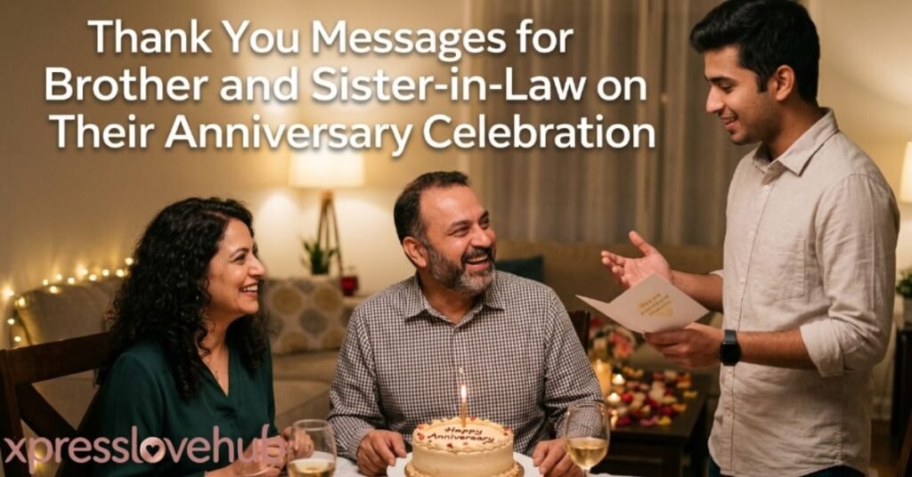 Thank You Messages for Brother and Sister-in-Law on Their Anniversary Celebration