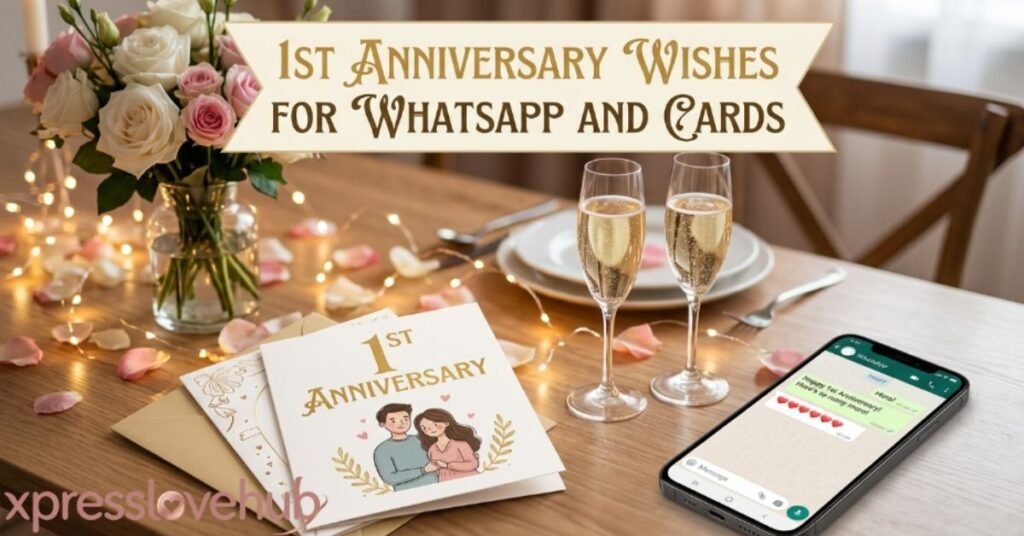 1st Anniversary Wishes for WhatsApp and Cards