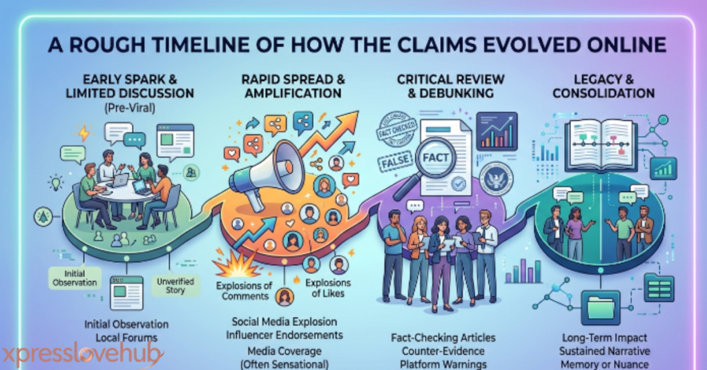 A Rough Timeline of How the Claims Evolved Online