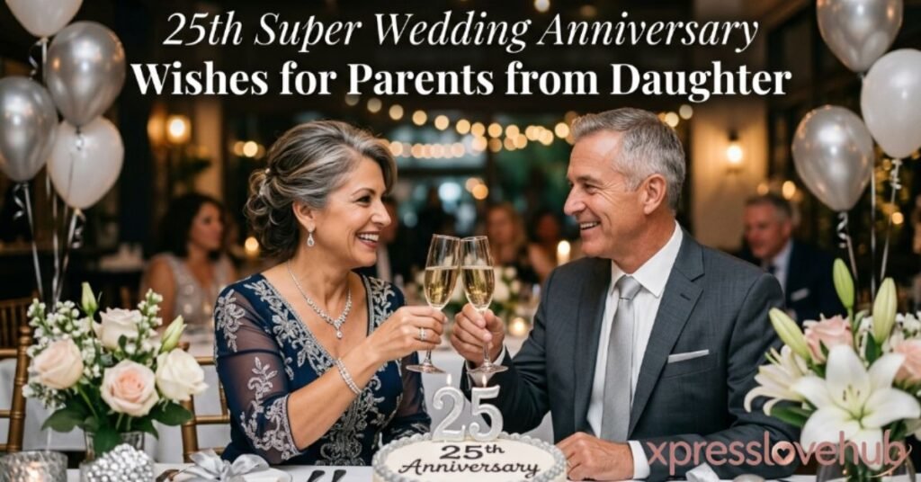 25th Super Wedding Anniversary Wishes for Parents from Daughter